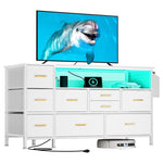 Dresser TV Stand w/ Power Outlet & LED Light