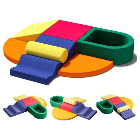 7 Piece Velvet Installation-Free Toddler Climbing Toys