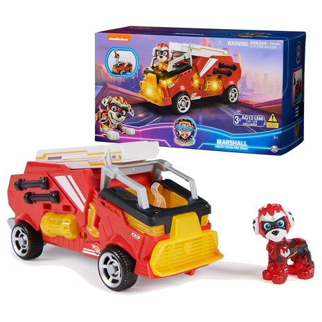 Paw Patrol Firetruck Toy with Marshall Mighty Pups Action Figure