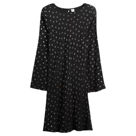 Gap Factory Women's Satin Boatneck Mini Dress (Black Shine)