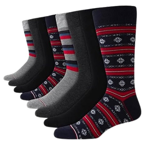 8 Pairs Tommy Hilfiger Men's Dress Crew Socks