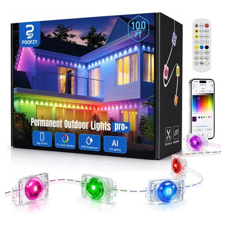 Poofzy 100-FT RGB+IC Smart Outdoor Lights