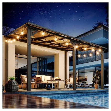 14ft X 10ft JolyDale Outdoor Metal Pergola With Sloped Roof