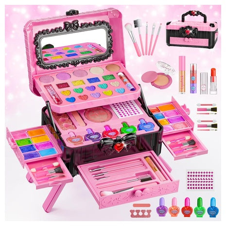 Washable Kids Makeup Vanity Set with Mirror