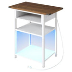 LED Charging Station End Table w/ USB & Outlets