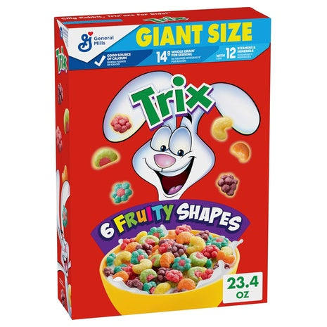 Trix Fruity Shapes Breakfast Cereal Giant Size