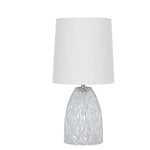 Mainstays 12.75" Mini Clear Glass Table Lamp With White Shade
