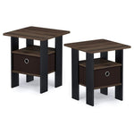 Set Of 2 Furinno Andrey End Table With Bin Drawer