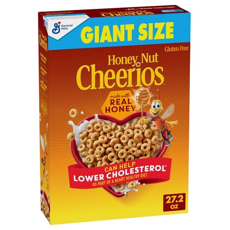 Giant Size Honey Nut Cheerios Breakfast Cereal