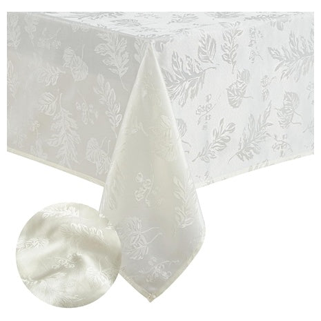 Elegant Wrinkle Resistant Damask Leaf Tablecloth (60" x 84")