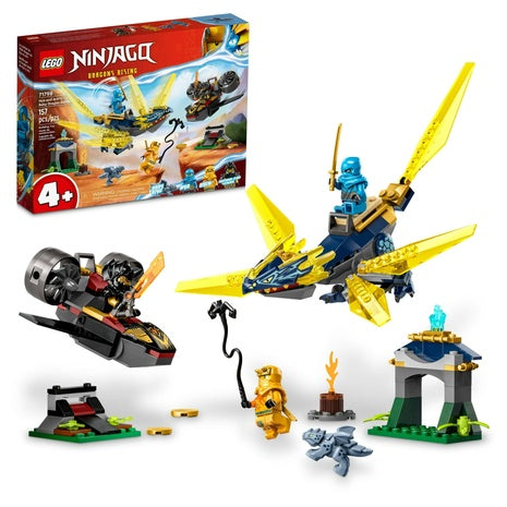 LEGO NINJAGO Nya and Arin’s Baby Dragon Battle Ninja Building Toy