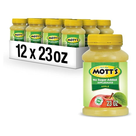12-Pack Mott's No Sugar Added Applesauce (OK, 23 oz)