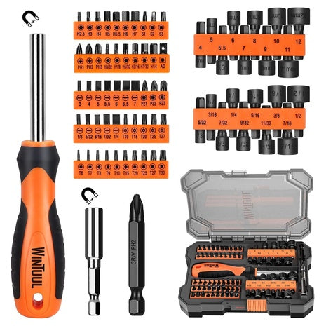 73-in-1 Steel Screwdriver Bit Set with Nut Drivers