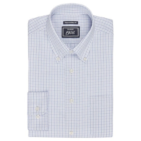 1905 Collection Traditional Fit Button-Down Collar Check Dress Shirt