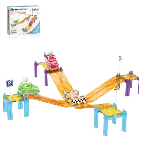 PicassoTiles Magnetic Race Track Set