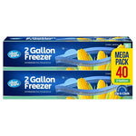 40 2-Gallon Double-Zipper Freezer Storage Bags