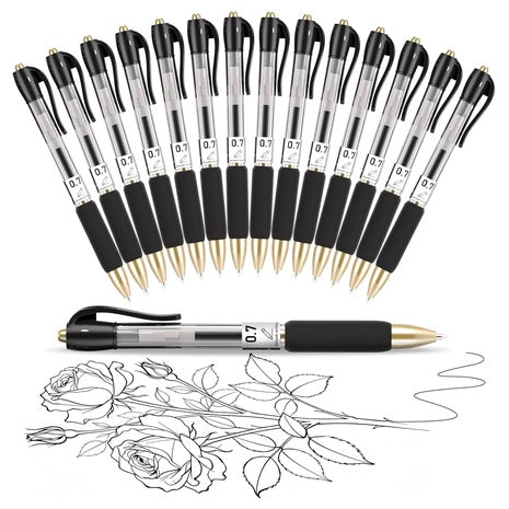 15 Black Gel Fine Point Pens