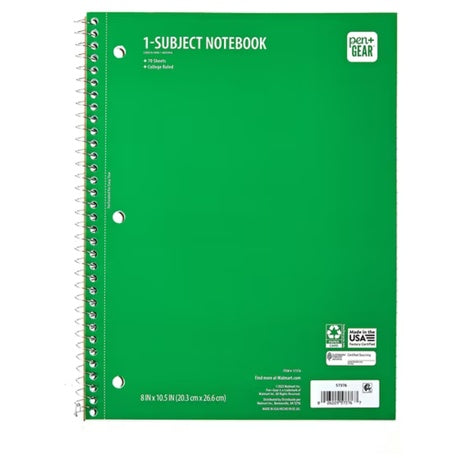 70-Sheet Pen+Gear 1 Subject Notebooks (Various)