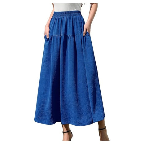 Women's Tiered Elastic Maxi Skirt