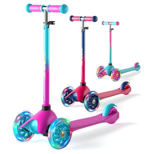 3 Wheel Adjustable Height Scooter With Light Up LED Wheels for Kids