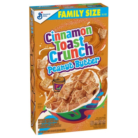 Family Size Box Cinnamon Toast Crunch Peanut Butter Breakfast Cereal