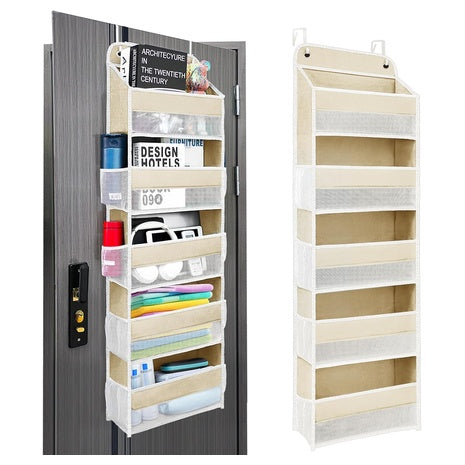 5-Shelf Over The Door Organizer With 8 Side Pockets