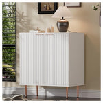 Fluted Buffet Storage Cabinet with Adjustable Shelf
