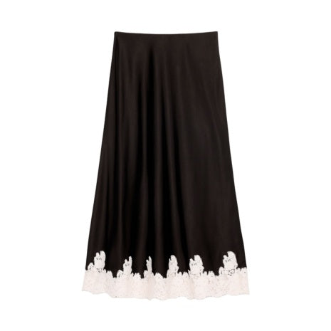 Women's Lace Hem Midi Skirt