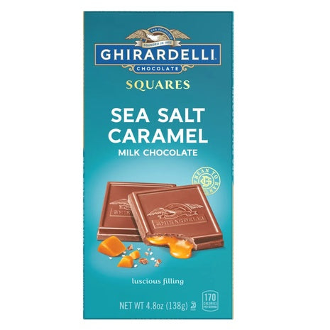 10 Bars Ghirardelli Sea Salt Caramel Milk Chocolate (Kof-K Dairy, 4.8 oz)