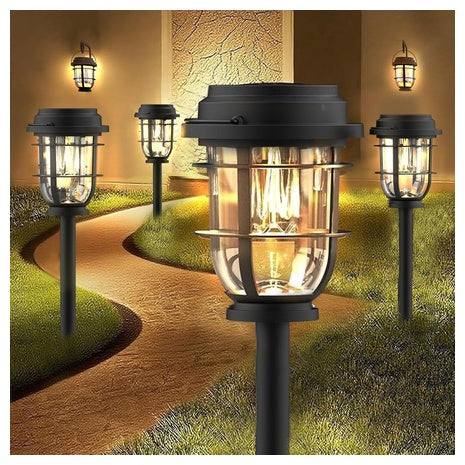 6-Pack Vuees Solar Powered Pathway Bright Lights