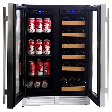 24" Koolatron Dual Zone Wine Fridge And Wine Cooler