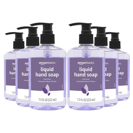 6 Bottles Amazon Basics Original Fresh Liquid Hand Soap