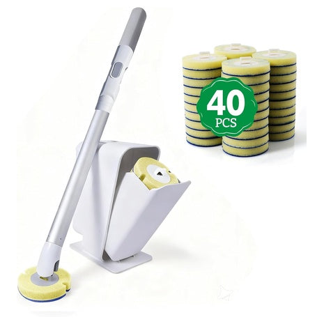 Disposable Toilet Brush Kit with 40 Refills