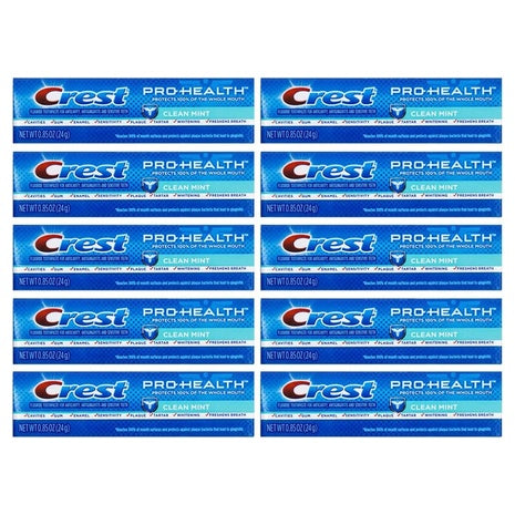 10 Crest Pro-Health Clean Mint Toothpastes (0.85oz)