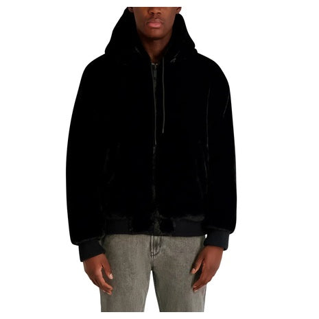 Karl Lagerfeld Paris Men's Reversible Zip Front Faux Fur Jacket