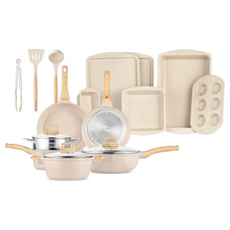 20-Piece Granite Non-Stick Kitchen Cookware Set