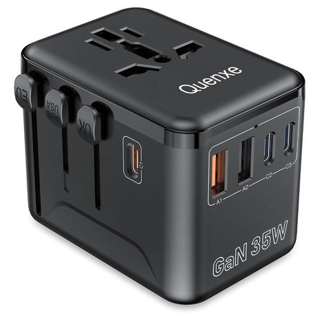 Quenxe 35W PD & QC Fast Charging Universal Travel Adapter