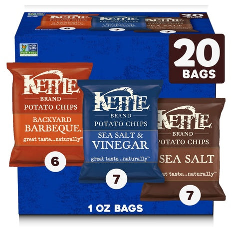 20 Bags Kettle Brand Potato Chips Variety Pack