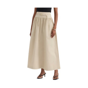 Twill Belted Maxi Skirt