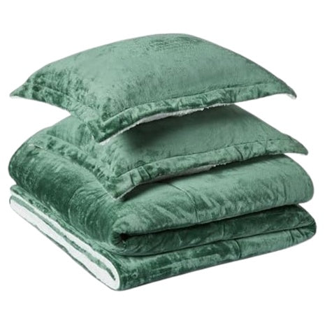 Amazon Basics Reversible Sherpa Comforter Set W/Pillow Sham