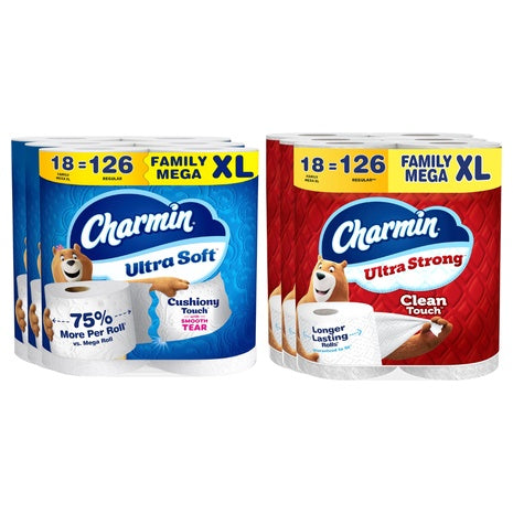 18 Mega XL Rolls Charmin Toilet Paper