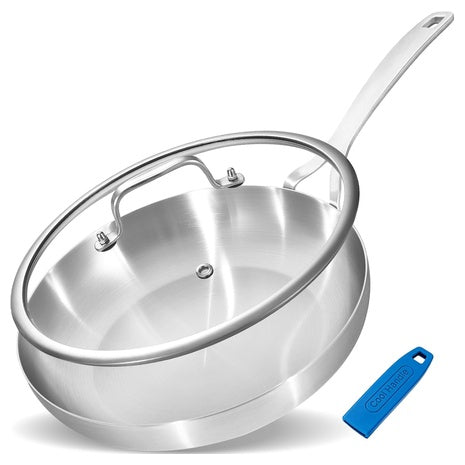 12" Tri-Ply Stainless Steel Frying Pan with Lid