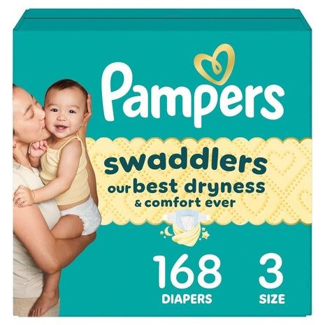 168 Size 3 Pampers Swaddlers Diapers
