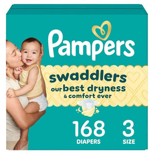 168 Size 3 Pampers Swaddlers Diapers