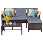 3-Piece Costway Patio Wicker Rattan Sofa Set