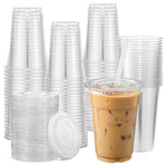120 Clear Plastic Cups with Lids (16 Oz)