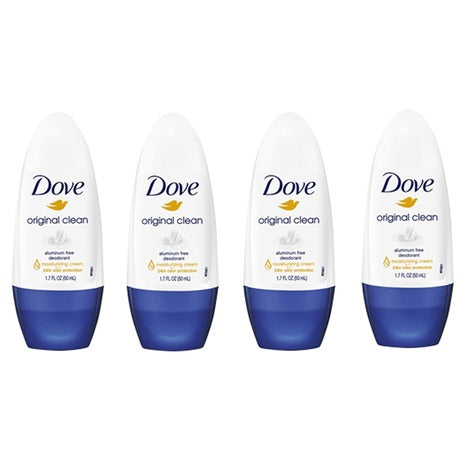 4 Dove Original Clean Roll On Deodorant