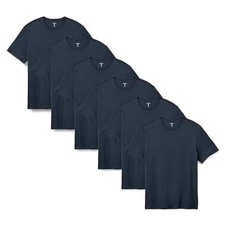 6 Men's V-Neck Cotton T-Shirts (2 Color Variations)