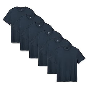 6 Men's V-Neck Cotton T-Shirts (2 Color Variations)