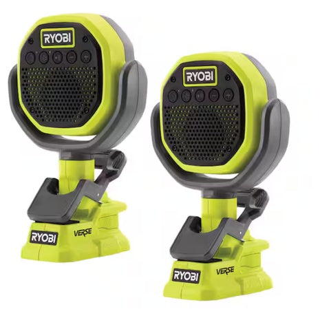2-Pack RYOBI ONE+ 18V Cordless VERSE Clamp Speaker